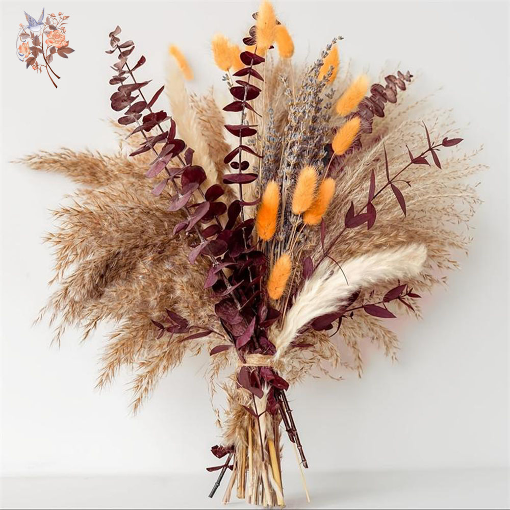 Dried Flower Bunch - 75 pezzi di pampa essiccata foglia