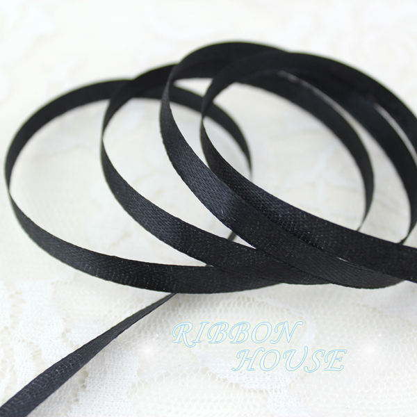 Ribbon Wired Satin - (5 pezzi) Nastro in raso nero